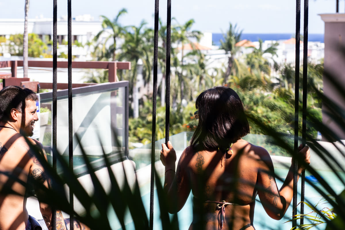 Maui Hostels Tulum – jungle hostel exterior and tropical garden in La Veleta